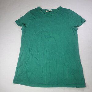 Madewell Womens Green Short Sleeve Crewneck T-Shirt S 100% Cotton Casual Everyda
